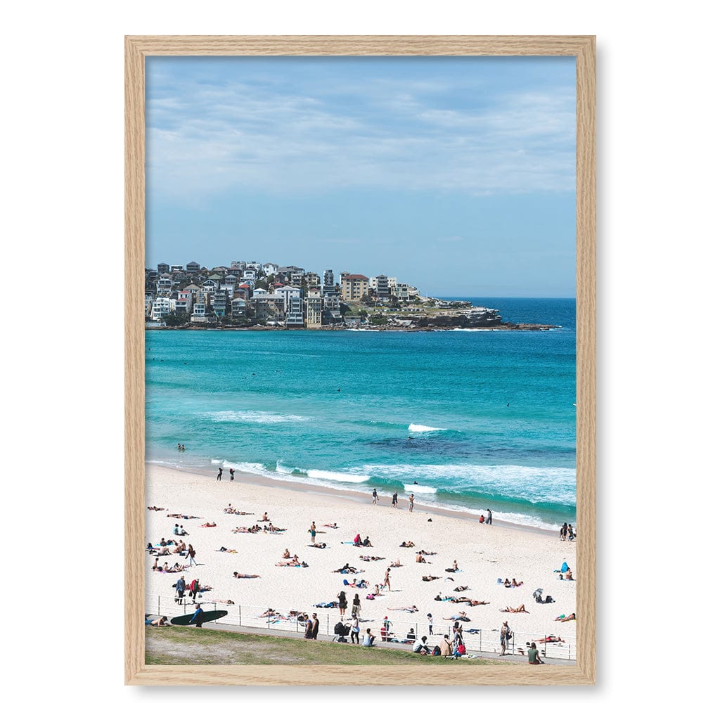 Bondi Beach Life Wall Art Print A2 (42 x 59.4cm) / Natural Oak Frame / No Border from our Australian Made Framed Wall Art, Prints & Posters collection by Profile Products (Australia) Pty Ltd