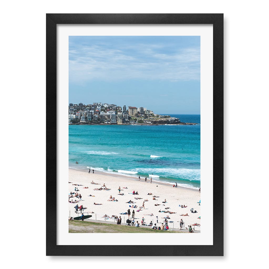 Bondi Beach Life Wall Art Print A3 (29.7 x 42cm) / Matte Black Frame / White Border from our Australian Made Framed Wall Art, Prints & Posters collection by Profile Products (Australia) Pty Ltd
