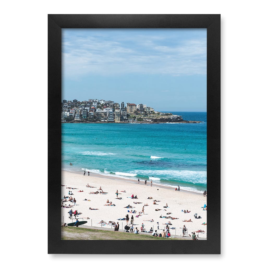 Bondi Beach Life Wall Art Print A4 (21 x 29.7cm) / Matte Black Frame / No Border from our Australian Made Framed Wall Art, Prints & Posters collection by Profile Products (Australia) Pty Ltd