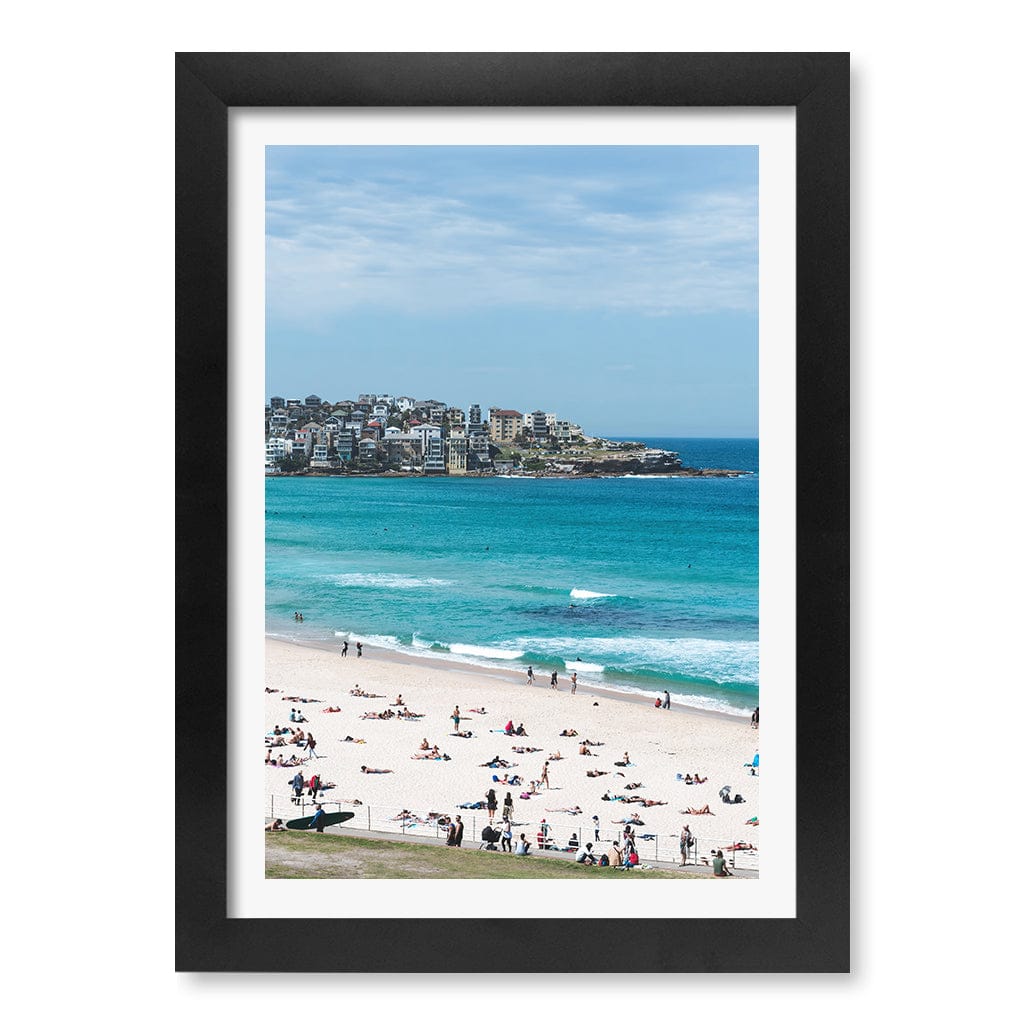Bondi Beach Life Wall Art Print A4 (21 x 29.7cm) / Matte Black Frame / White Border from our Australian Made Framed Wall Art, Prints & Posters collection by Profile Products (Australia) Pty Ltd
