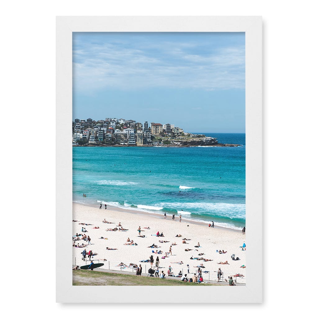 Bondi Beach Life Wall Art Print A4 (21 x 29.7cm) / Matte White Frame / No Border from our Australian Made Framed Wall Art, Prints & Posters collection by Profile Products (Australia) Pty Ltd