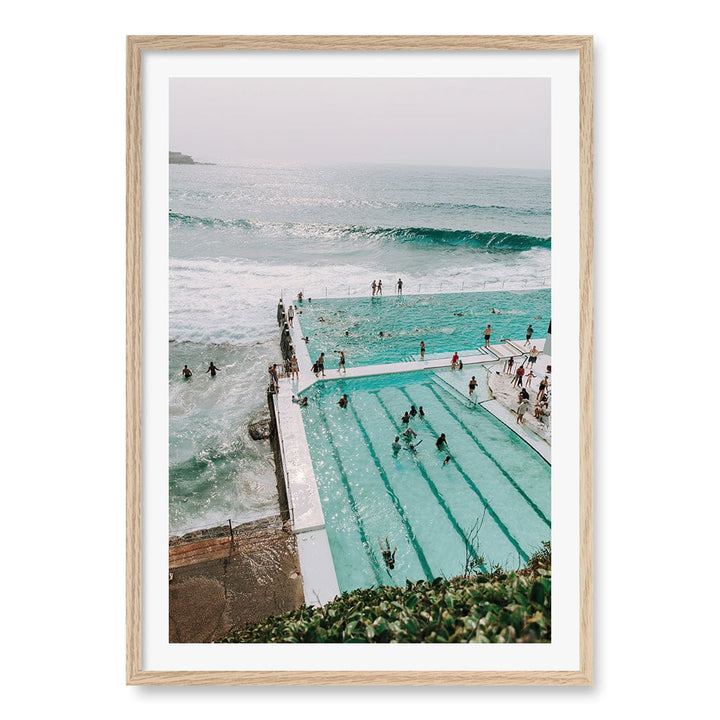 Bondi Icebergs 2 Wall Art Print A1 (59.4 x 84.1cm) / Natural Oak Frame / White Border from our Australian Made Framed Wall Art, Prints & Posters collection by Profile Products (Australia) Pty Ltd