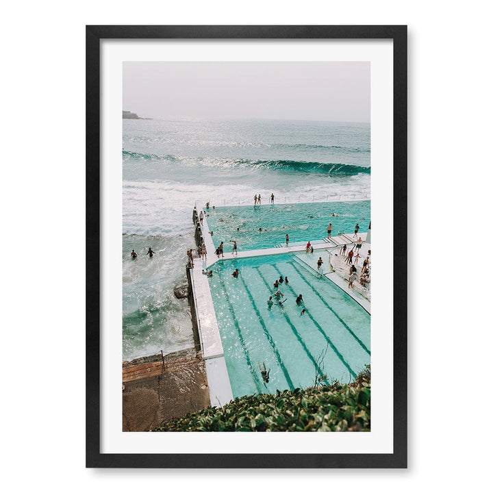 Bondi Icebergs 2 Wall Art Print A2 (42 x 59.4cm) / Matte Black Frame / White Border from our Australian Made Framed Wall Art, Prints & Posters collection by Profile Products (Australia) Pty Ltd