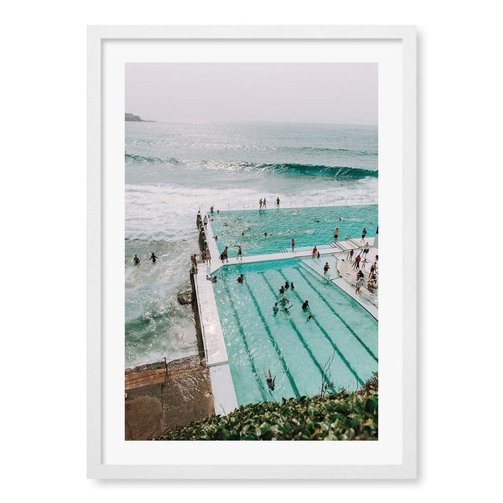 Bondi Icebergs 2 Wall Art Print A2 (42 x 59.4cm) / Matte White Frame / White Border from our Australian Made Framed Wall Art, Prints & Posters collection by Profile Products (Australia) Pty Ltd