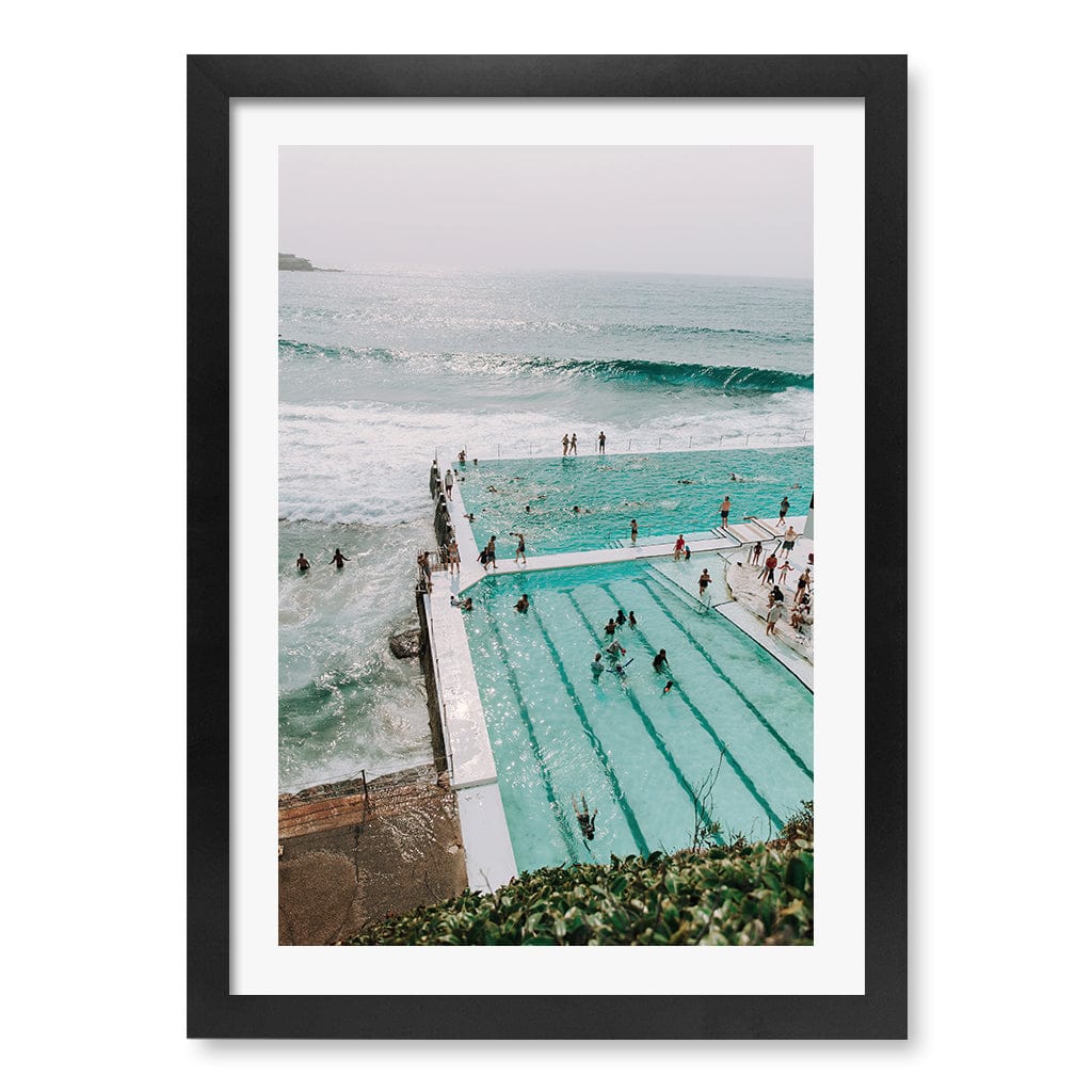 Bondi Icebergs 2 Wall Art Print A3 (29.7 x 42cm) / Matte Black Frame / White Border from our Australian Made Framed Wall Art, Prints & Posters collection by Profile Products (Australia) Pty Ltd