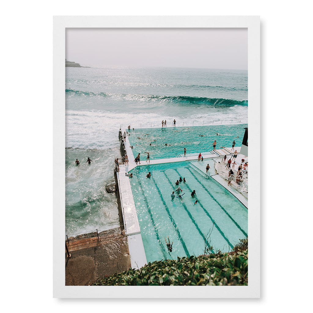 Bondi Icebergs 2 Wall Art Print A3 (29.7 x 42cm) / Matte White Frame / No Border from our Australian Made Framed Wall Art, Prints & Posters collection by Profile Products (Australia) Pty Ltd