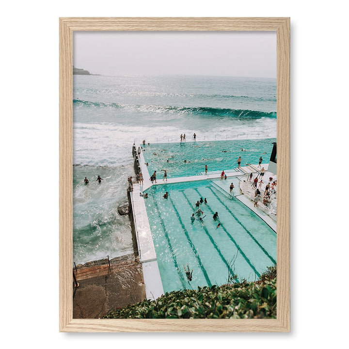 Bondi Icebergs 2 Wall Art Print A3 (29.7 x 42cm) / Natural Oak Frame / No Border from our Australian Made Framed Wall Art, Prints & Posters collection by Profile Products (Australia) Pty Ltd