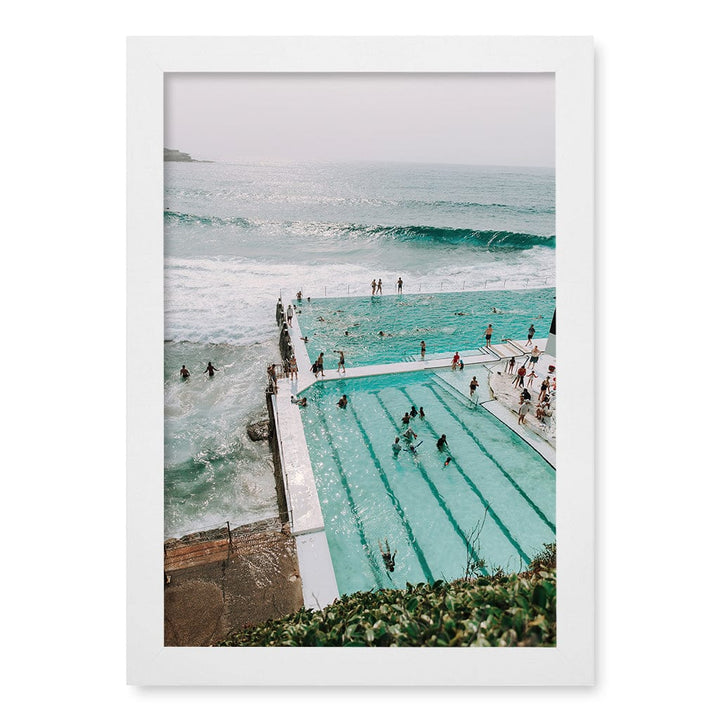 Bondi Icebergs 2 Wall Art Print A4 (21 x 29.7cm) / Matte White Frame / No Border from our Australian Made Framed Wall Art, Prints & Posters collection by Profile Products (Australia) Pty Ltd