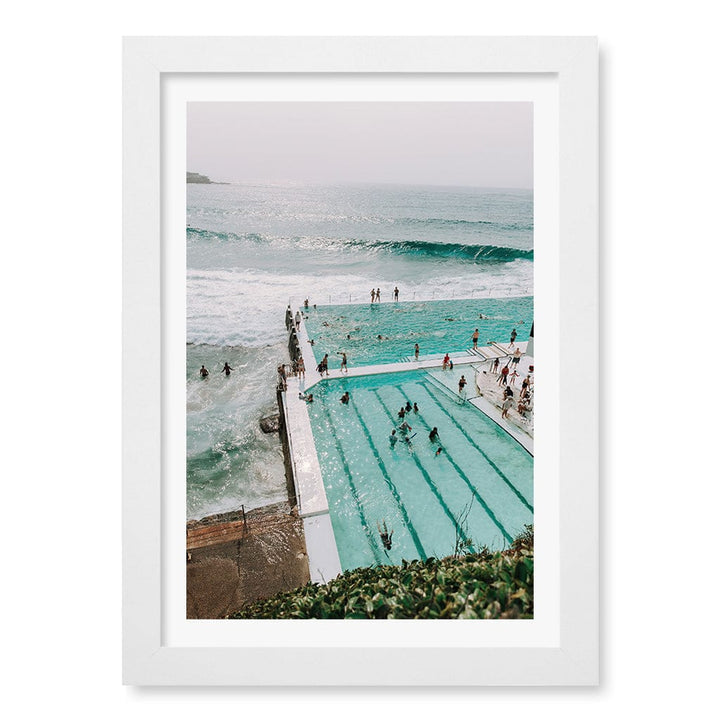 Bondi Icebergs 2 Wall Art Print A4 (21 x 29.7cm) / Matte White Frame / White Border from our Australian Made Framed Wall Art, Prints & Posters collection by Profile Products (Australia) Pty Ltd