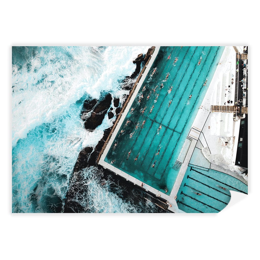 Bondi Icebergs Doing Laps Wall Art Print A4 (21 x 29.7cm) / Print Only / No Border from our Australian Made Framed Wall Art, Prints & Posters collection by Profile Products (Australia) Pty Ltd