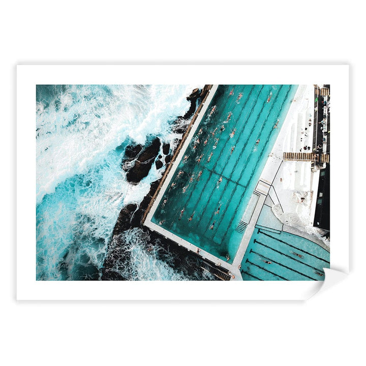 Bondi Icebergs Doing Laps Wall Art Print A4 (21 x 29.7cm) / Print Only / White Border from our Australian Made Framed Wall Art, Prints & Posters collection by Profile Products (Australia) Pty Ltd