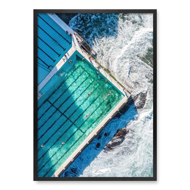 Bondi Icebergs Wall Art Print A1 (59.4 x 84.1cm) / Matte Black Frame / No Border from our Australian Made Framed Wall Art, Prints & Posters collection by Profile Products (Australia) Pty Ltd