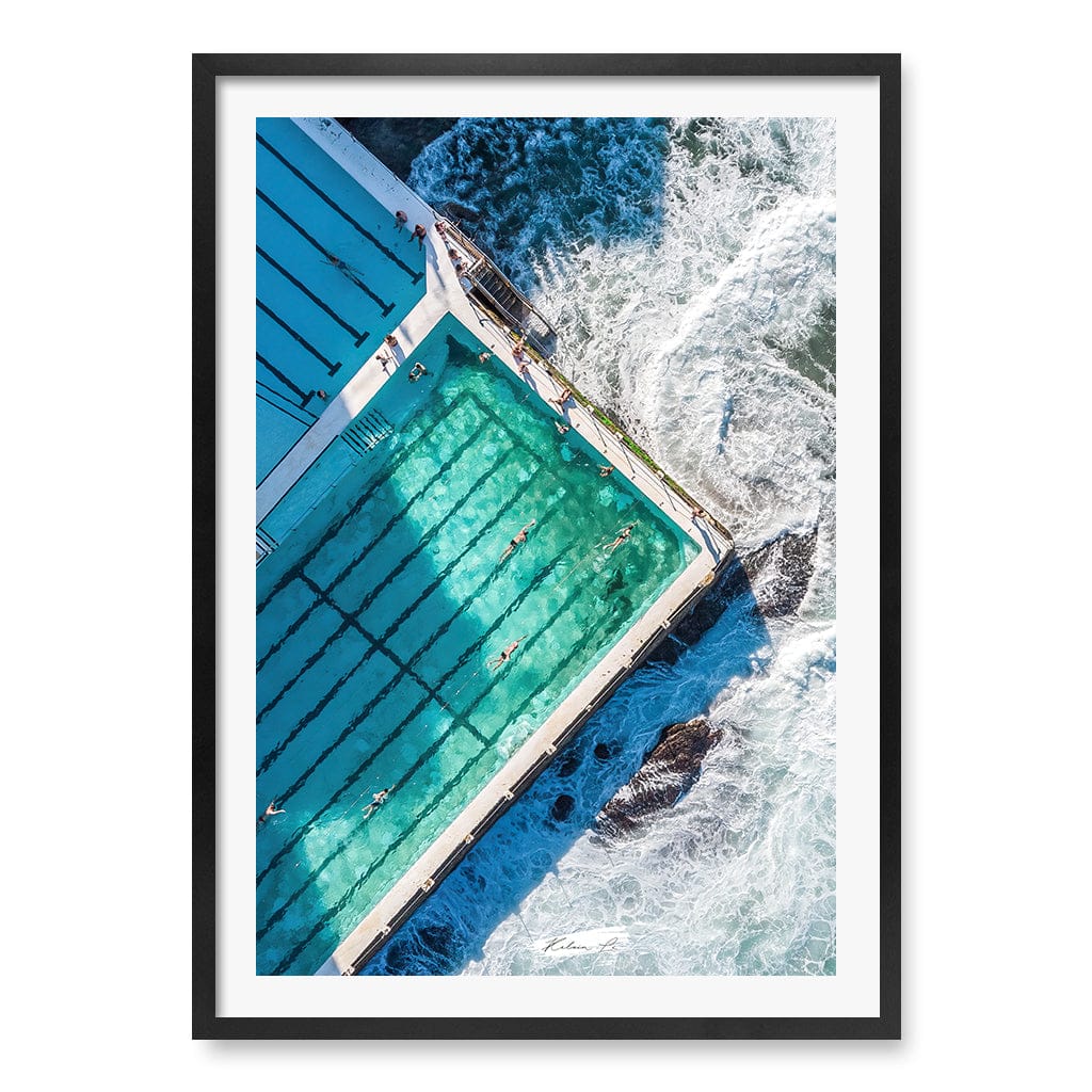 Bondi Icebergs Wall Art Print A1 (59.4 x 84.1cm) / Matte Black Frame / White Border from our Australian Made Framed Wall Art, Prints & Posters collection by Profile Products (Australia) Pty Ltd