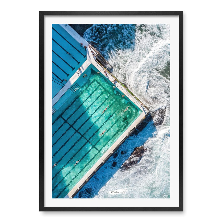 Bondi Icebergs Wall Art Print A1 (59.4 x 84.1cm) / Matte Black Frame / White Border from our Australian Made Framed Wall Art, Prints & Posters collection by Profile Products (Australia) Pty Ltd