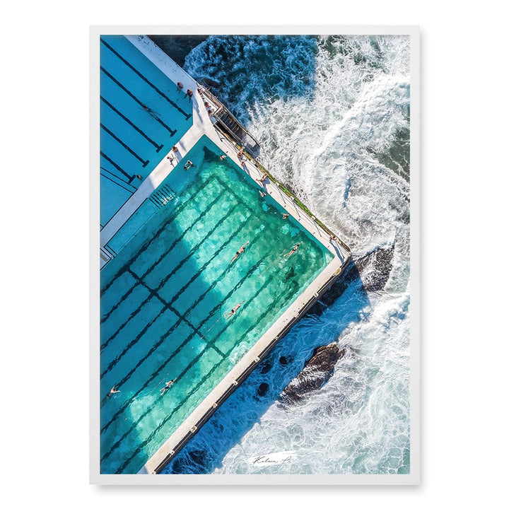 Bondi Icebergs Wall Art Print A1 (59.4 x 84.1cm) / Matte White Frame / No Border from our Australian Made Framed Wall Art, Prints & Posters collection by Profile Products (Australia) Pty Ltd