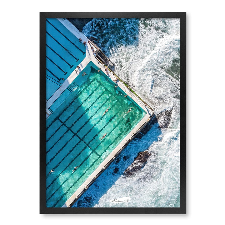 Bondi Icebergs Wall Art Print A2 (42 x 59.4cm) / Matte Black Frame / No Border from our Australian Made Framed Wall Art, Prints & Posters collection by Profile Products (Australia) Pty Ltd