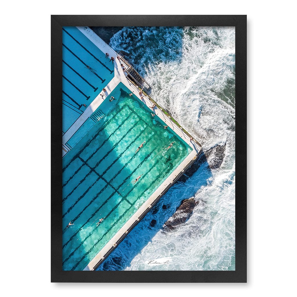 Bondi Icebergs Wall Art Print A3 (29.7 x 42cm) / Matte Black Frame / No Border from our Australian Made Framed Wall Art, Prints & Posters collection by Profile Products (Australia) Pty Ltd