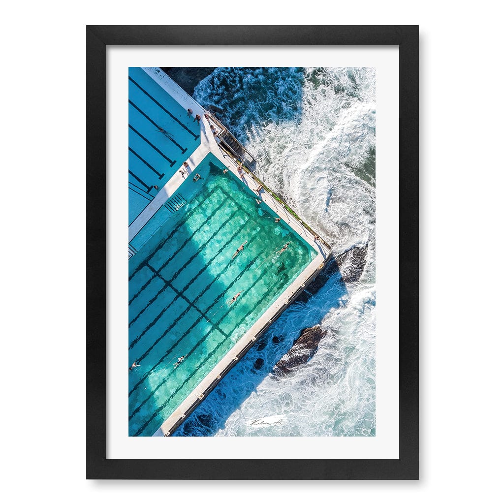 Bondi Icebergs Wall Art Print A3 (29.7 x 42cm) / Matte Black Frame / White Border from our Australian Made Framed Wall Art, Prints & Posters collection by Profile Products (Australia) Pty Ltd