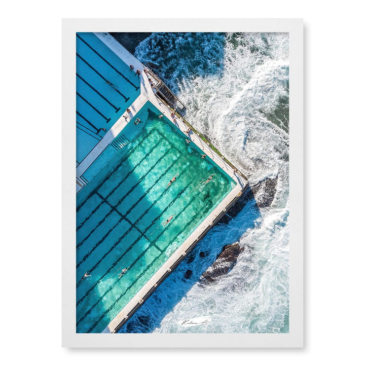 Bondi Icebergs Wall Art Print A3 (29.7 x 42cm) / Matte White Frame / No Border from our Australian Made Framed Wall Art, Prints & Posters collection by Profile Products (Australia) Pty Ltd