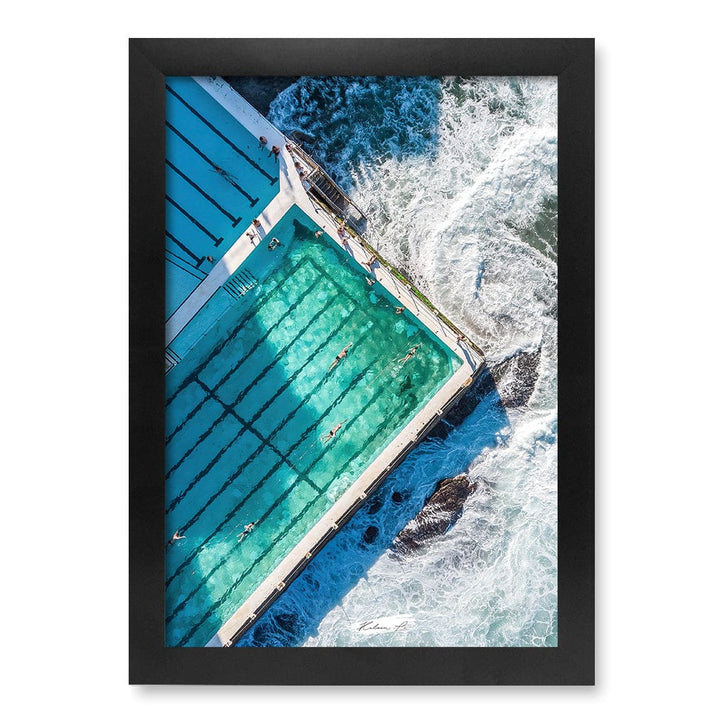 Bondi Icebergs Wall Art Print A4 (21 x 29.7cm) / Matte Black Frame / No Border from our Australian Made Framed Wall Art, Prints & Posters collection by Profile Products (Australia) Pty Ltd