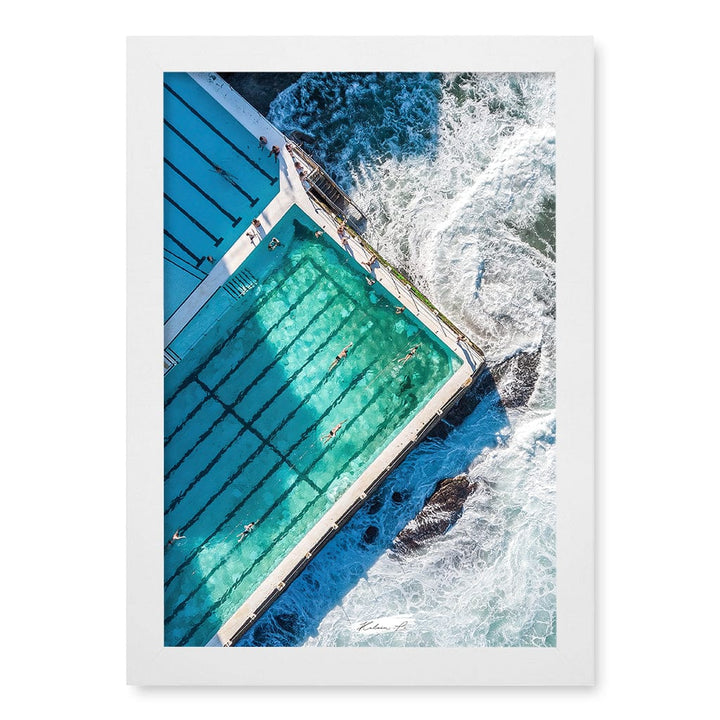Bondi Icebergs Wall Art Print A4 (21 x 29.7cm) / Matte White Frame / No Border from our Australian Made Framed Wall Art, Prints & Posters collection by Profile Products (Australia) Pty Ltd