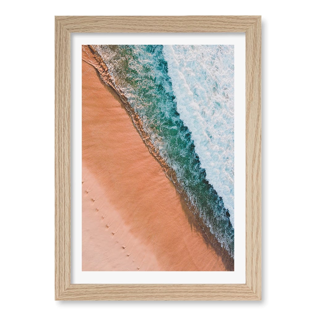 Bondi Sands Wall Art Print A4 (21 x 29.7cm) / Natural Oak Frame / White Border from our Australian Made Framed Wall Art, Prints & Posters collection by Profile Products (Australia) Pty Ltd