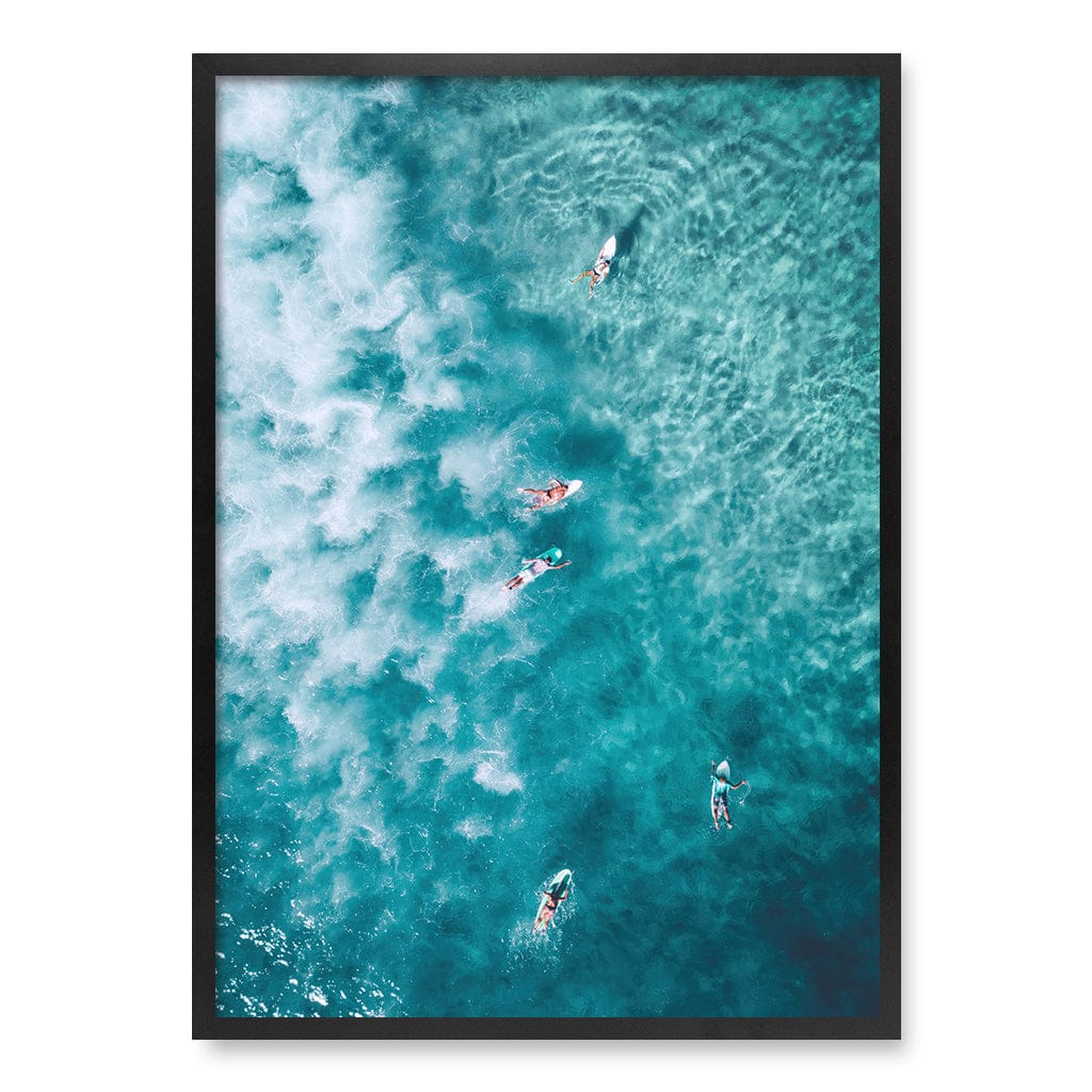 Bondi Surfers Wall Art Print A1 (59.4 x 84.1cm) / Matte Black Frame / No Border from our Australian Made Framed Wall Art, Prints & Posters collection by Profile Products (Australia) Pty Ltd