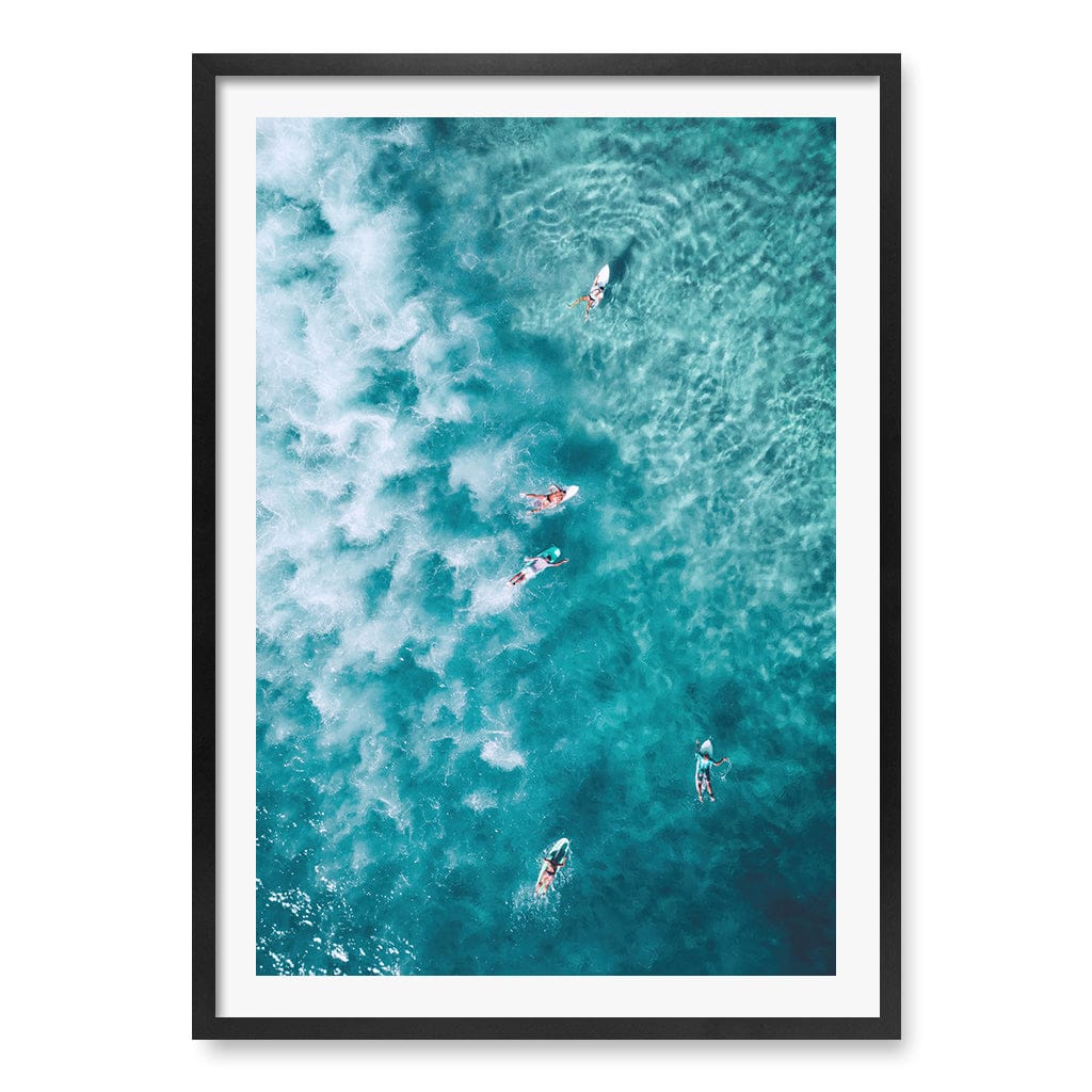 Bondi Surfers Wall Art Print A1 (59.4 x 84.1cm) / Matte Black Frame / White Border from our Australian Made Framed Wall Art, Prints & Posters collection by Profile Products (Australia) Pty Ltd