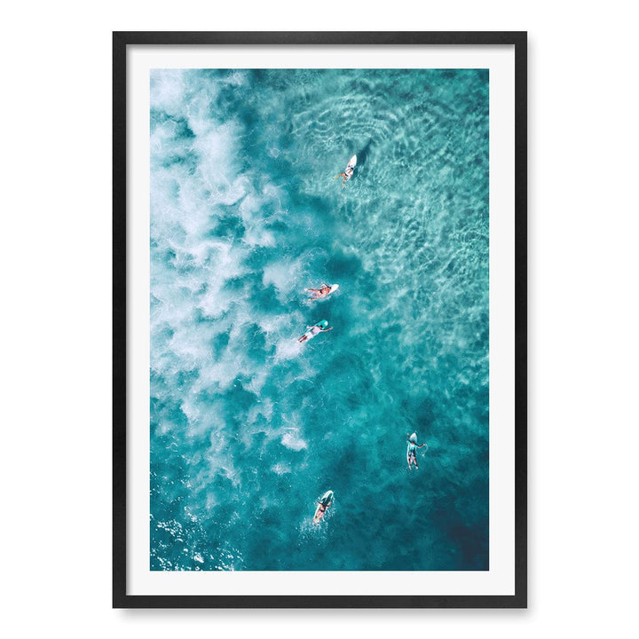 Bondi Surfers Wall Art Print A1 (59.4 x 84.1cm) / Matte Black Frame / White Border from our Australian Made Framed Wall Art, Prints & Posters collection by Profile Products (Australia) Pty Ltd
