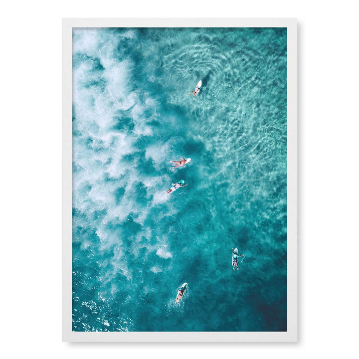 Bondi Surfers Wall Art Print A2 (42 x 59.4cm) / Matte White Frame / No Border from our Australian Made Framed Wall Art, Prints & Posters collection by Profile Products (Australia) Pty Ltd