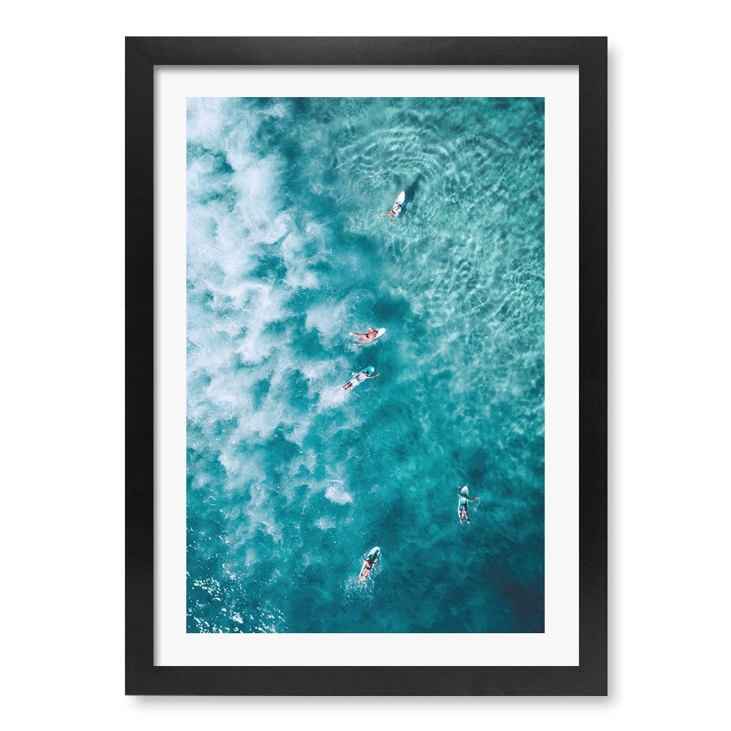 Bondi Surfers Wall Art Print A3 (29.7 x 42cm) / Matte Black Frame / White Border from our Australian Made Framed Wall Art, Prints & Posters collection by Profile Products (Australia) Pty Ltd