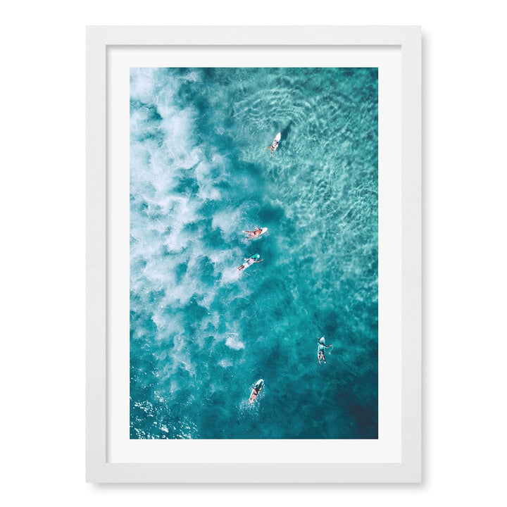 Bondi Surfers Wall Art Print A3 (29.7 x 42cm) / Matte White Frame / White Border from our Australian Made Framed Wall Art, Prints & Posters collection by Profile Products (Australia) Pty Ltd