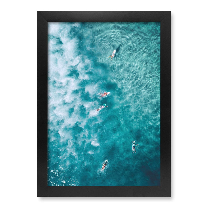 Bondi Surfers Wall Art Print A4 (21 x 29.7cm) / Matte Black Frame / No Border from our Australian Made Framed Wall Art, Prints & Posters collection by Profile Products (Australia) Pty Ltd