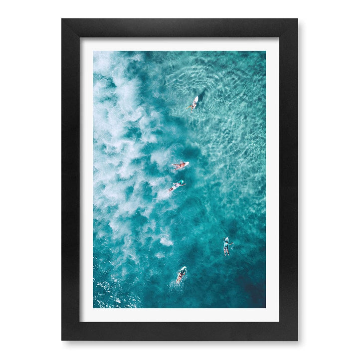 Bondi Surfers Wall Art Print A4 (21 x 29.7cm) / Matte Black Frame / White Border from our Australian Made Framed Wall Art, Prints & Posters collection by Profile Products (Australia) Pty Ltd