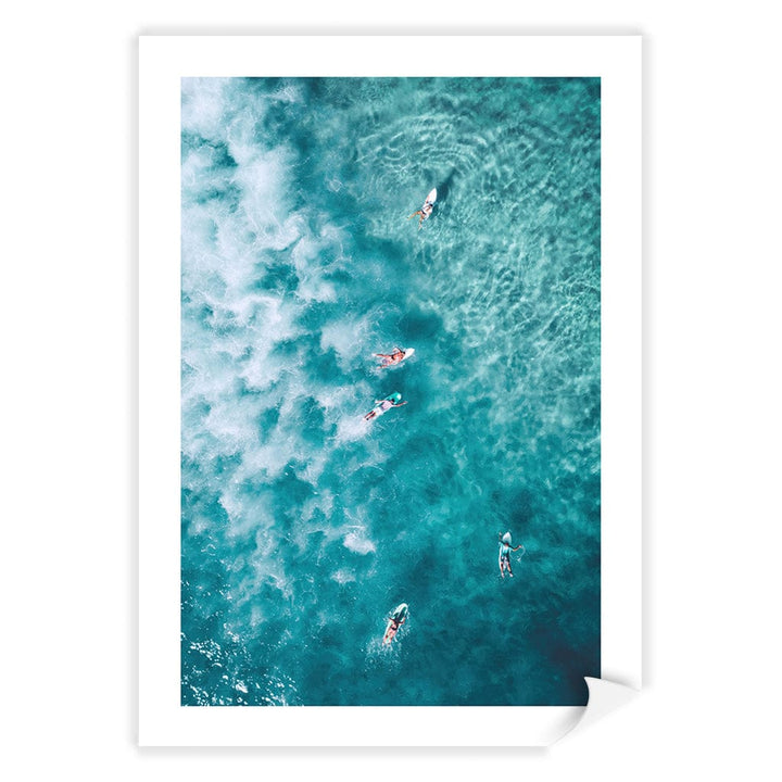 Bondi Surfers Wall Art Print A4 (21 x 29.7cm) / Print Only / White Border from our Australian Made Framed Wall Art, Prints & Posters collection by Profile Products (Australia) Pty Ltd
