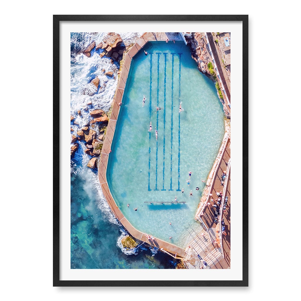 Bronte Ocean Pool 2 Wall Art Print A1 (59.4 x 84.1cm) / Matte Black Frame / White Border from our Australian Made Framed Wall Art, Prints & Posters collection by Profile Products (Australia) Pty Ltd