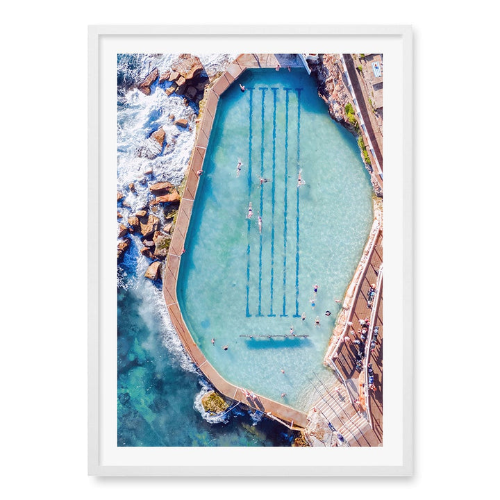 Bronte Ocean Pool 2 Wall Art Print A1 (59.4 x 84.1cm) / Matte White Frame / White Border from our Australian Made Framed Wall Art, Prints & Posters collection by Profile Products (Australia) Pty Ltd