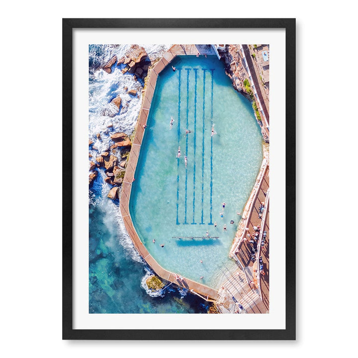 Bronte Ocean Pool 2 Wall Art Print A2 (42 x 59.4cm) / Matte Black Frame / White Border from our Australian Made Framed Wall Art, Prints & Posters collection by Profile Products (Australia) Pty Ltd