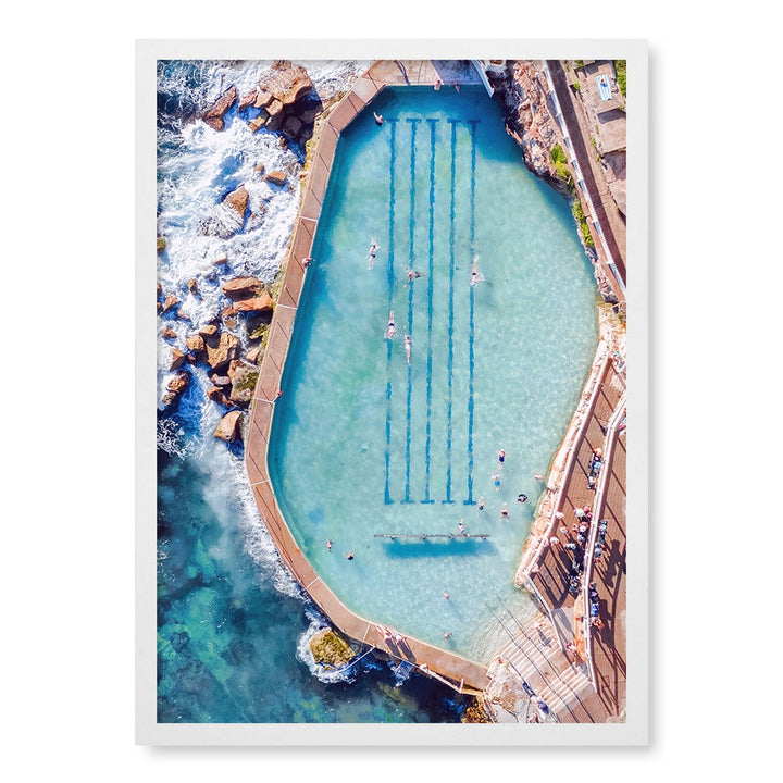 Bronte Ocean Pool 2 Wall Art Print A2 (42 x 59.4cm) / Matte White Frame / No Border from our Australian Made Framed Wall Art, Prints & Posters collection by Profile Products (Australia) Pty Ltd