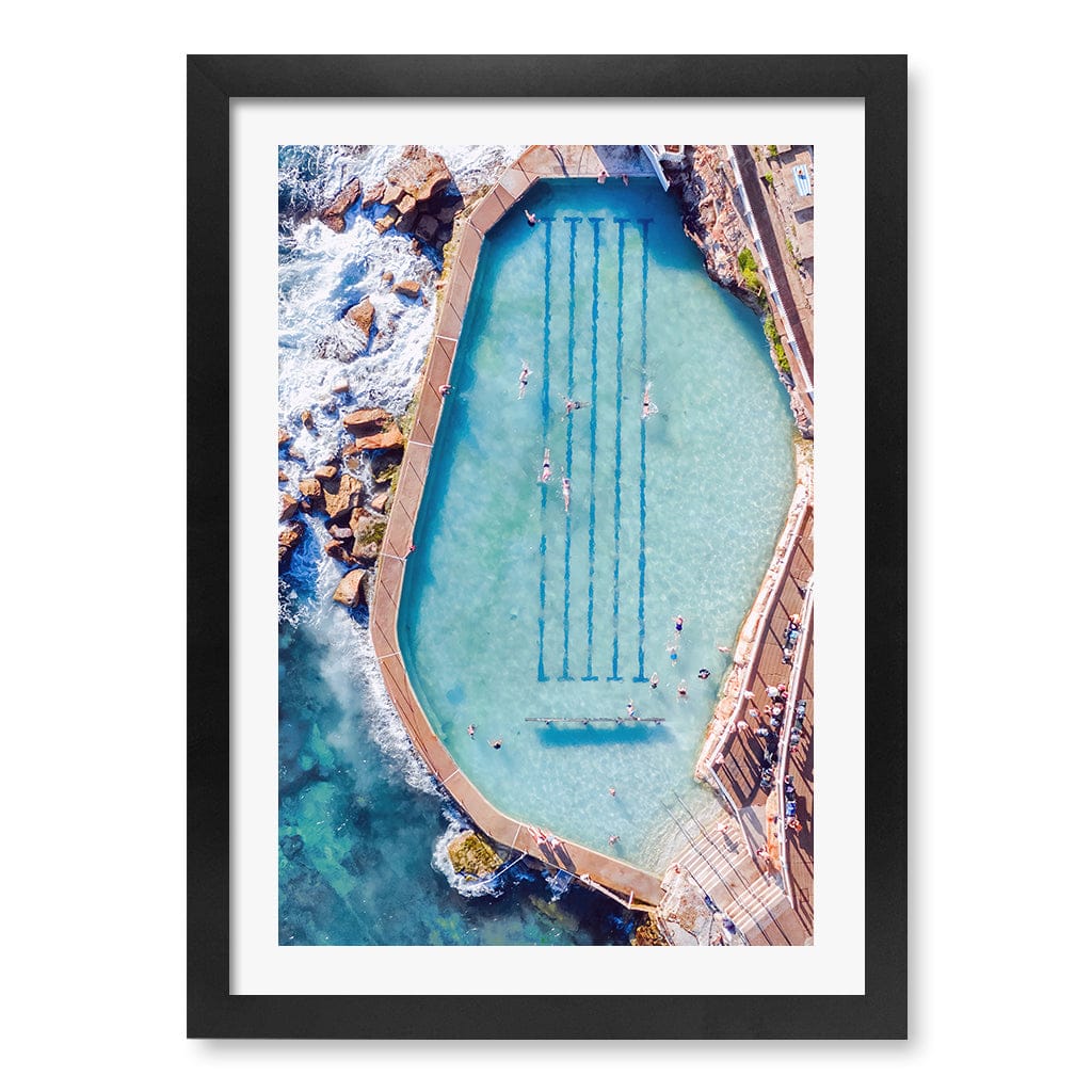 Bronte Ocean Pool 2 Wall Art Print A3 (29.7 x 42cm) / Matte Black Frame / White Border from our Australian Made Framed Wall Art, Prints & Posters collection by Profile Products (Australia) Pty Ltd