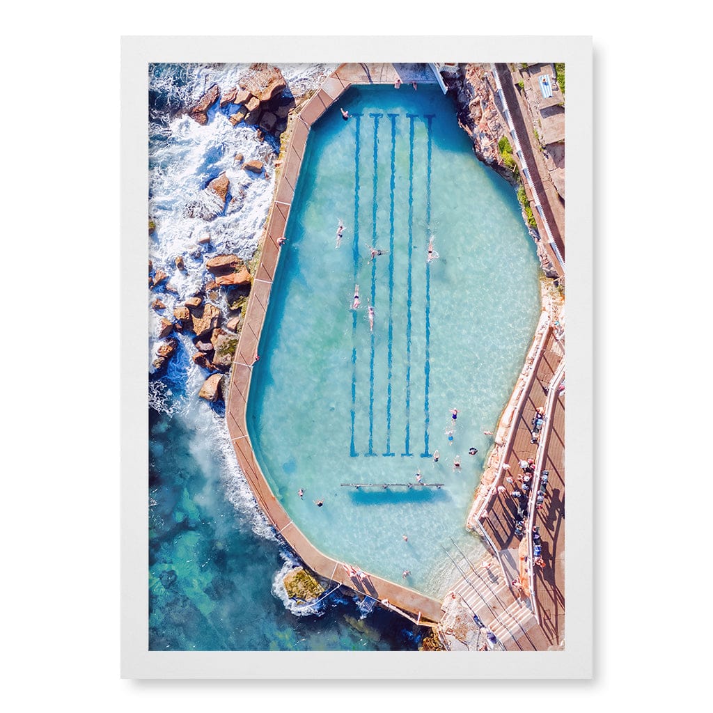Bronte Ocean Pool 2 Wall Art Print A3 (29.7 x 42cm) / Matte White Frame / No Border from our Australian Made Framed Wall Art, Prints & Posters collection by Profile Products (Australia) Pty Ltd