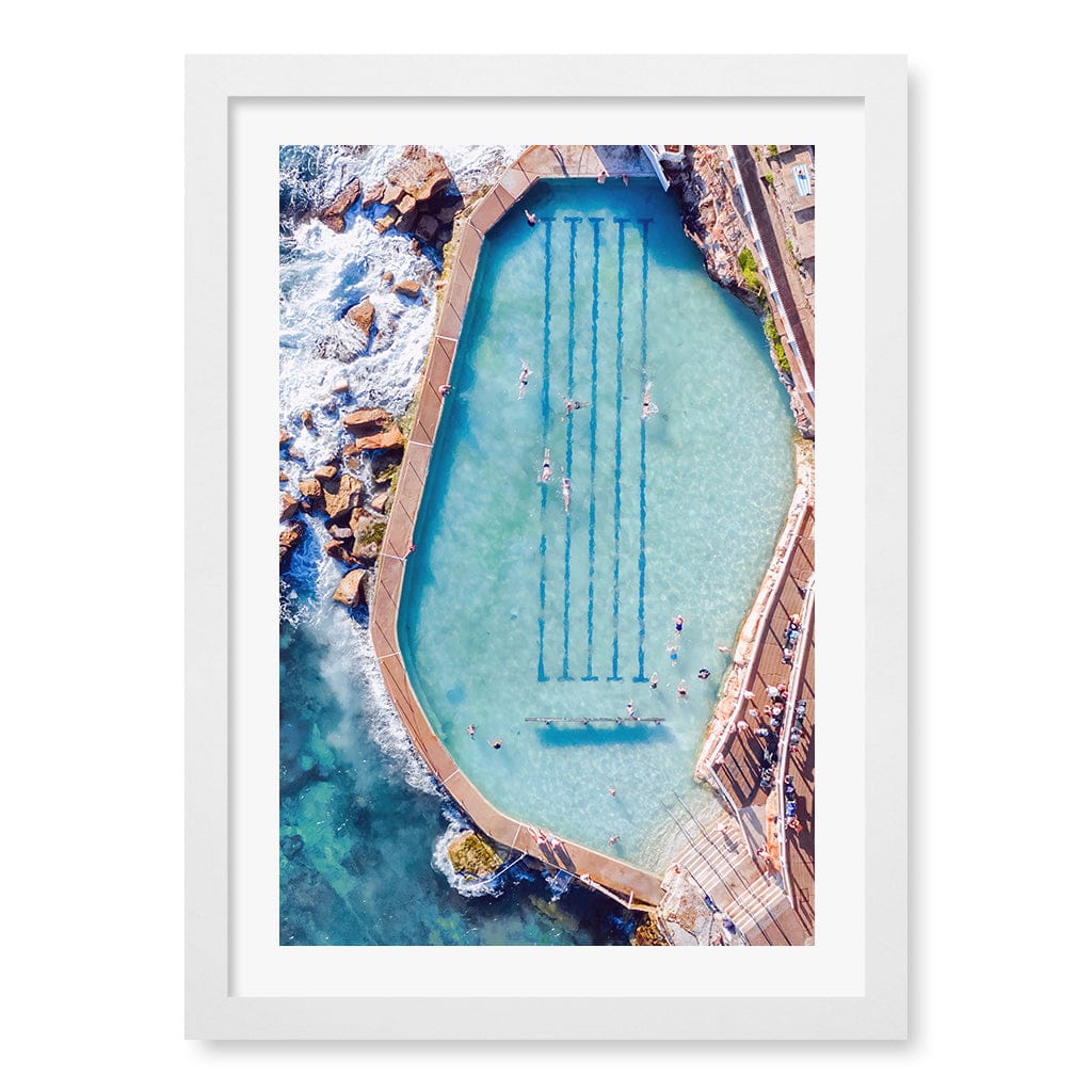 Bronte Ocean Pool 2 Wall Art Print A3 (29.7 x 42cm) / Matte White Frame / White Border from our Australian Made Framed Wall Art, Prints & Posters collection by Profile Products (Australia) Pty Ltd