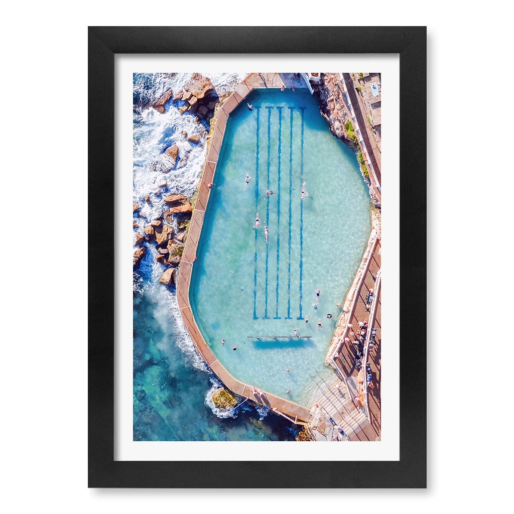 Bronte Ocean Pool 2 Wall Art Print A4 (21 x 29.7cm) / Matte Black Frame / White Border from our Australian Made Framed Wall Art, Prints & Posters collection by Profile Products (Australia) Pty Ltd