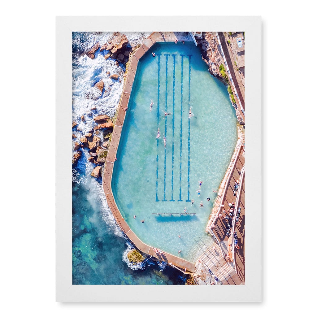 Bronte Ocean Pool 2 Wall Art Print A4 (21 x 29.7cm) / Matte White Frame / No Border from our Australian Made Framed Wall Art, Prints & Posters collection by Profile Products (Australia) Pty Ltd