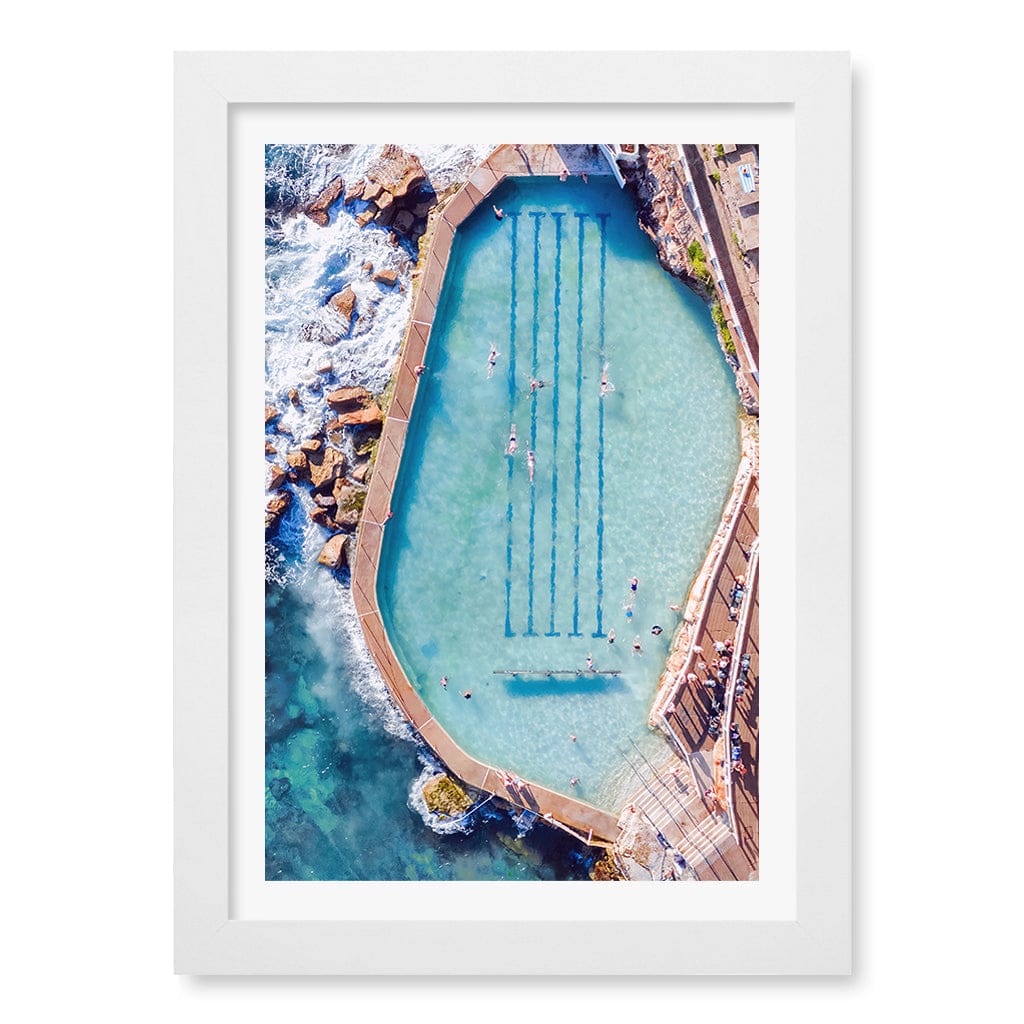 Bronte Ocean Pool 2 Wall Art Print A4 (21 x 29.7cm) / Matte White Frame / White Border from our Australian Made Framed Wall Art, Prints & Posters collection by Profile Products (Australia) Pty Ltd