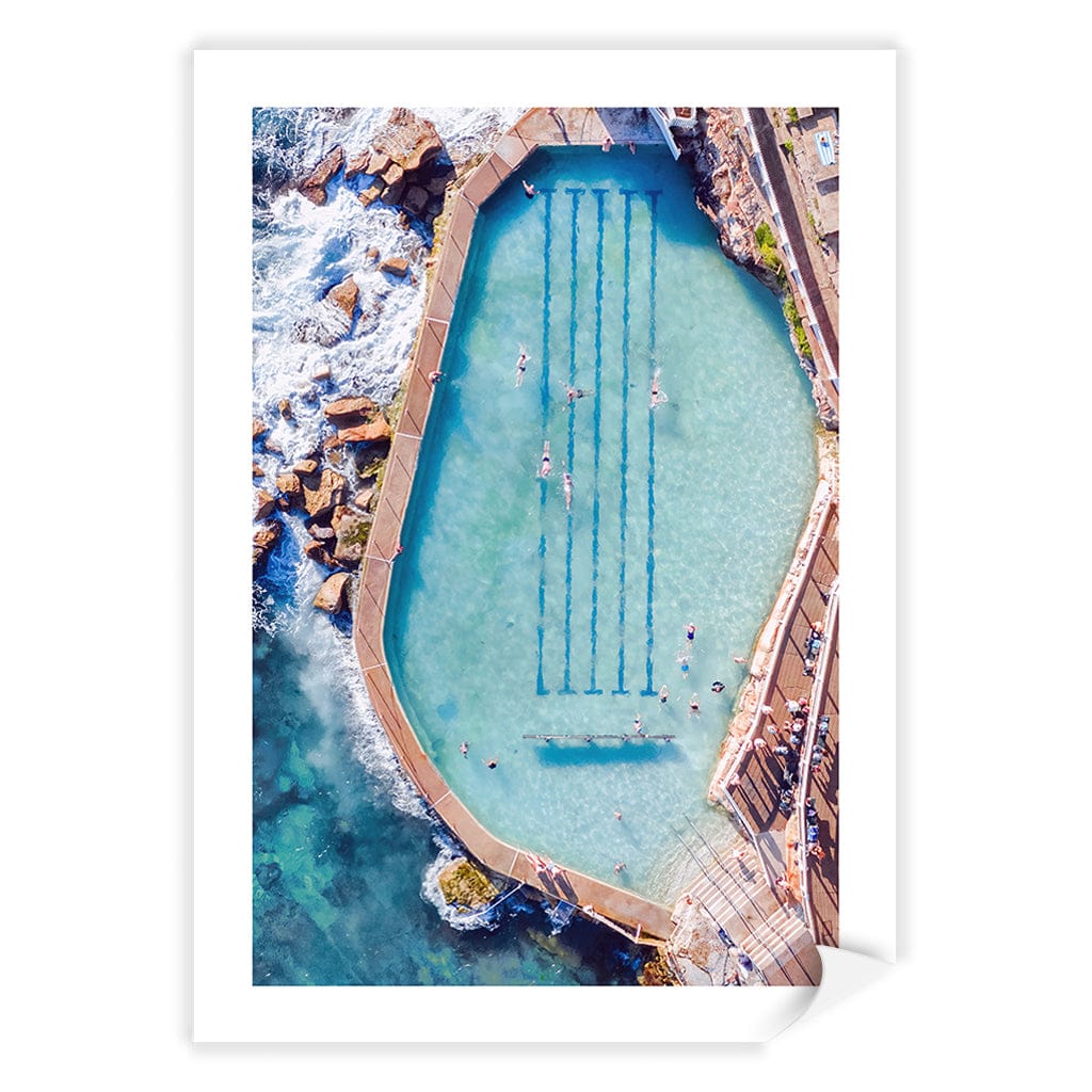 Bronte Ocean Pool 2 Wall Art Print A4 (21 x 29.7cm) / Print Only / White Border from our Australian Made Framed Wall Art, Prints & Posters collection by Profile Products (Australia) Pty Ltd