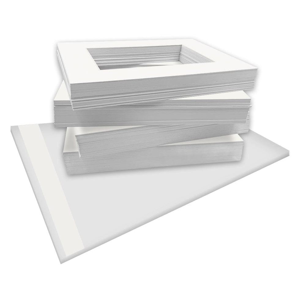 Bulk Mat Board Value Bundle - Ice White (100 Pack) from our Mat Boards collection by Profile Products (Australia) Pty Ltd