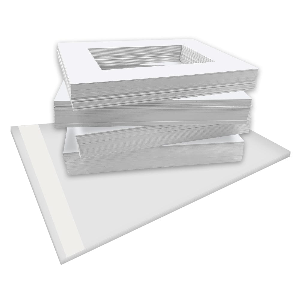 Bulk Mat Board Value Bundle - Ultimate White (100 Pack) from our Mat Boards collection by Profile Products (Australia) Pty Ltd