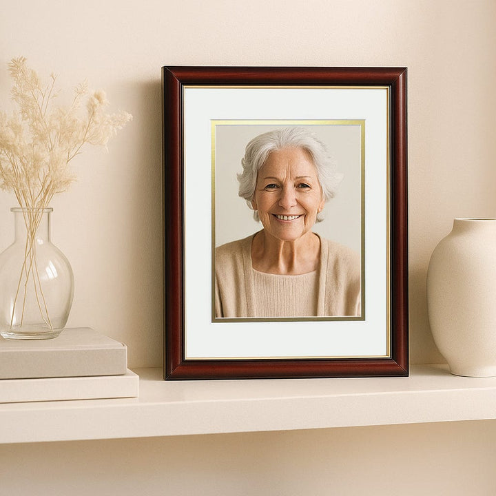 Burgundy Gold Memorial Frame 11x14/8x10in from our Australian Made Gift Occasion Picture Frames collection by Profile Products (Australia) Pty Ltd