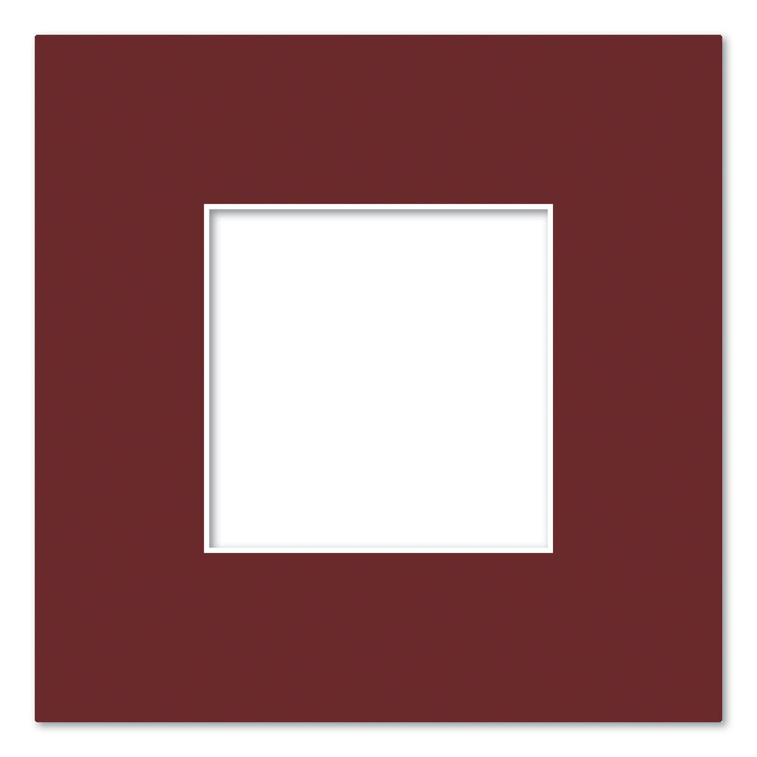 Burgundy Maroon Acid-Free Mat Board 10x10in (25.4x25.4cm) to suit 5x5in (13x13cm) from our Mat Boards collection by Profile Products (Australia) Pty Ltd